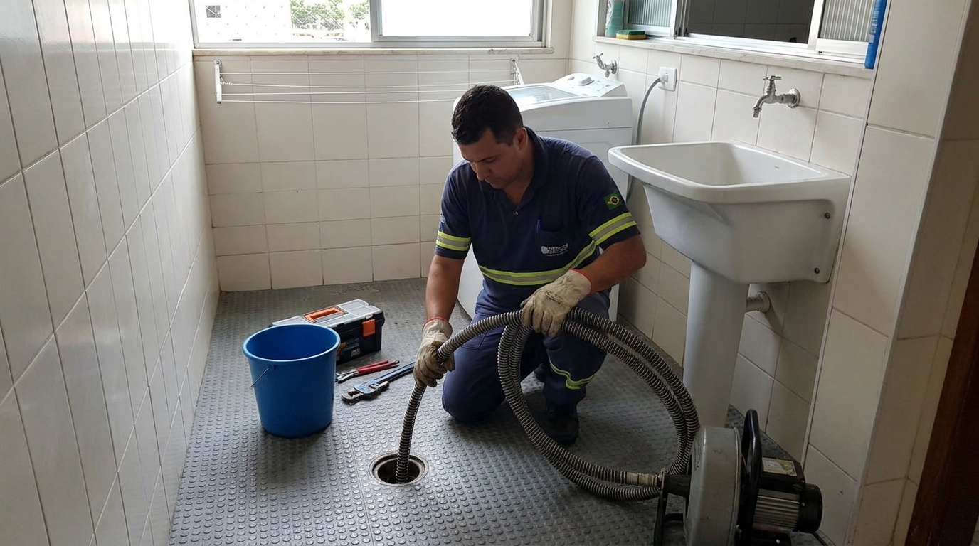 Desentupimento de ralo residencial em São Carlos‑SP
