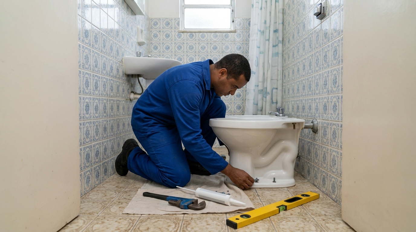 Instalação de vaso sanitário residencial em São Carlos‑SP